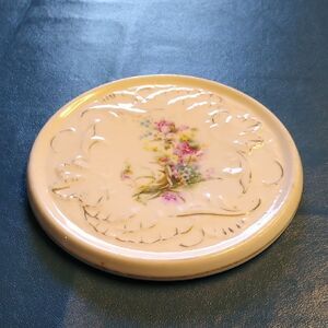 Vintage Tea Trivet Floral Ceramic Dish Cottagecore Grandmacore
